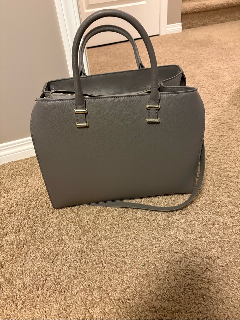 Classic Gray Structured Tote Handbag - Gray H&M